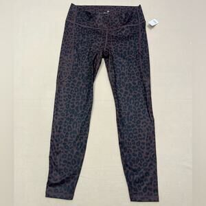 NWT GAP Maternity Brown Leopard Print Underbelly 7/8 Length Leggings Size Medium
